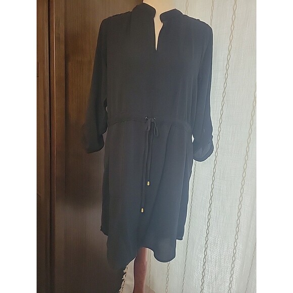 Haute Monde Lightweight Utility Style‎ Dress Black Gold Hardware Pockets Medium - Picture 2 of 14